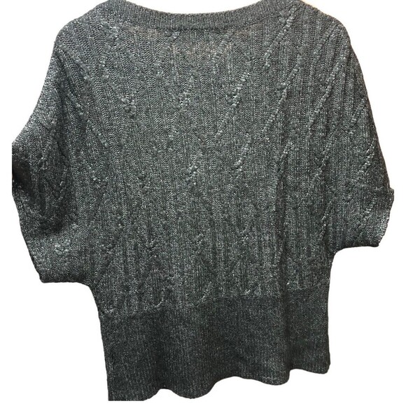 Classiques Entier Sweater Womens Size L Gray‎ Angora Short Sleeves Cable Knit - Picture 2 of 8